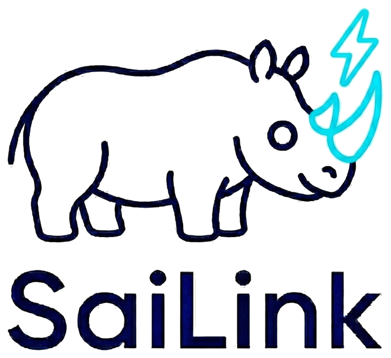 SaiLink — サイと稲妻のロゴ